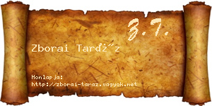 Zborai Taráz névjegykártya